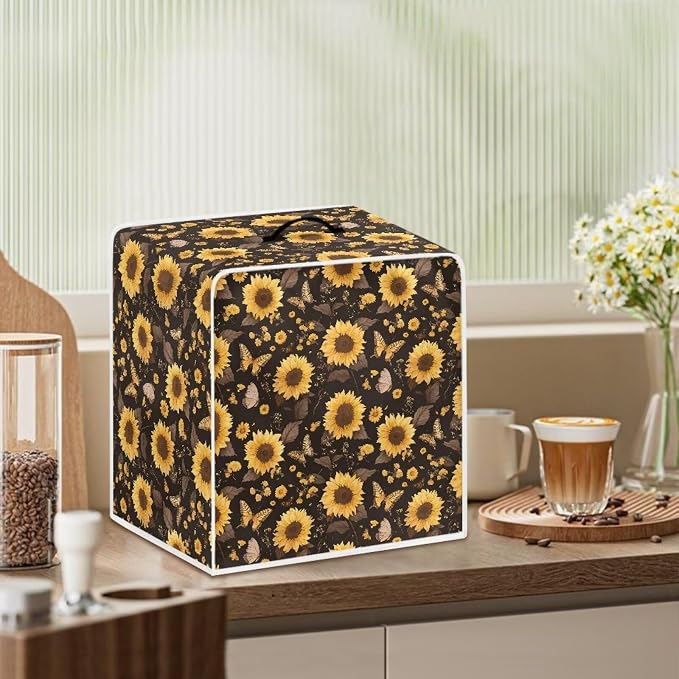 Sunflower Butterfly Coffee Maker Cover Dust Protection Coffee Machine Cover - Image 3