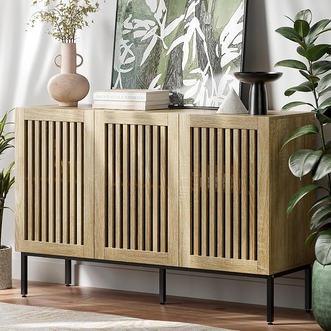 BVIUNTWO Buffet Cabinet with Storage, Sideboard Coffee Bar Cabinet with 3 Doors by BVIUNTWOHOME