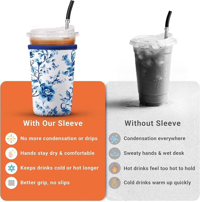 Iced Coffee Sleeve Reusable Large 30-32oz - Image 5