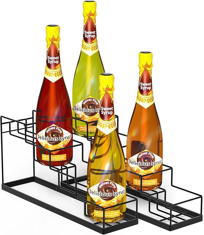 Invech Coffee Syrup Organizer Rack 2 Pack, Metal Syrup Holder by Invech