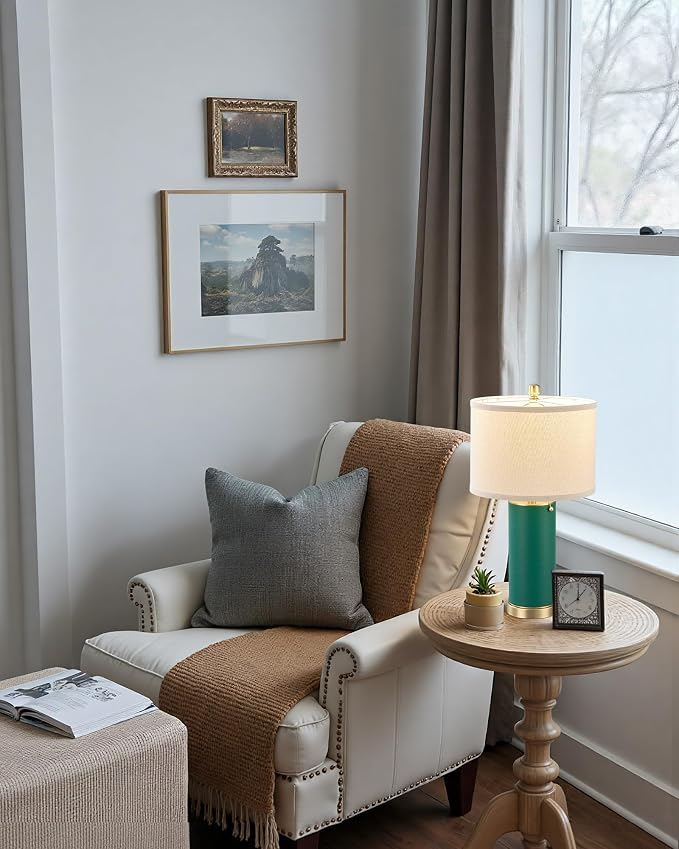 KDG 23.4" Green PU Leather Table Lamps - Image 8