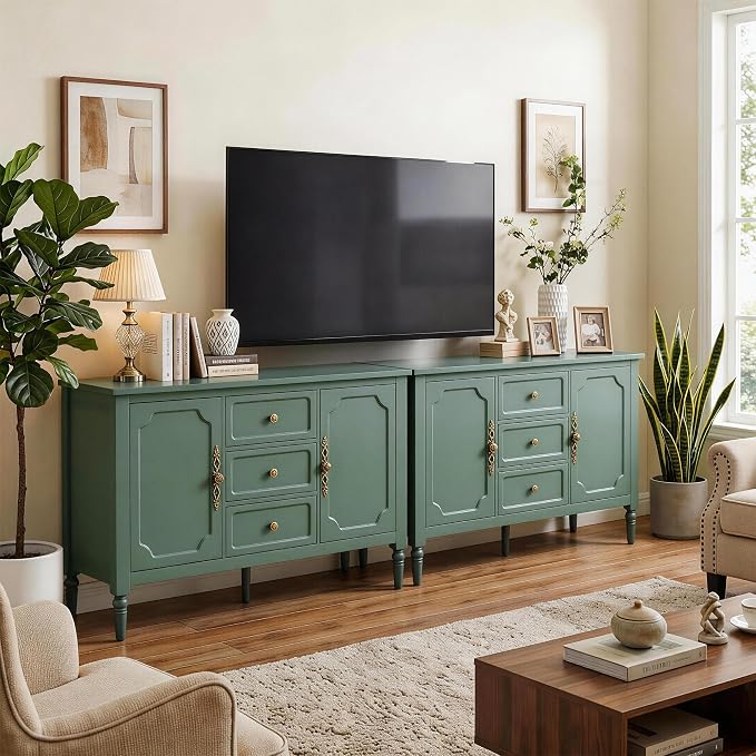 RoyalCraft Buffet Cabinet with 2 Doors & 3 Drawers, Vintage Sideboard with - Image 8