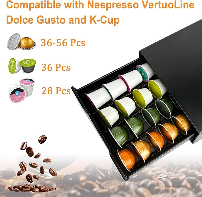 Coffee Pod Holder Drawer for Nespresso Vertuo Line Capsule | For k cup - Image 5