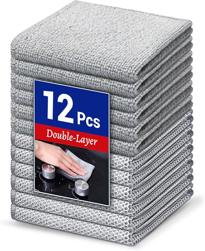 Wangjinpeng 12PCS Non-Scratch Multipurpose Steel Wire Dishcloths by Wangjinpeng