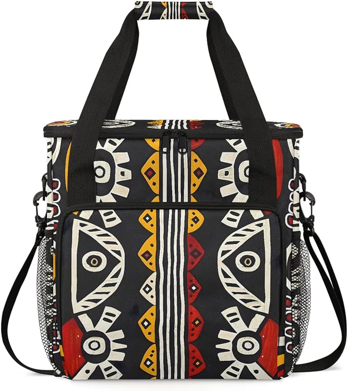 Bohemian Geometric Stripes Coffee Maker Carring Bag, Large Insulated Storage by Home
