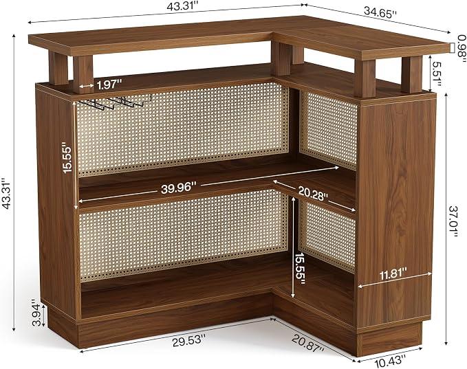 Tribesigns L Shaped Bar Table - Image 2