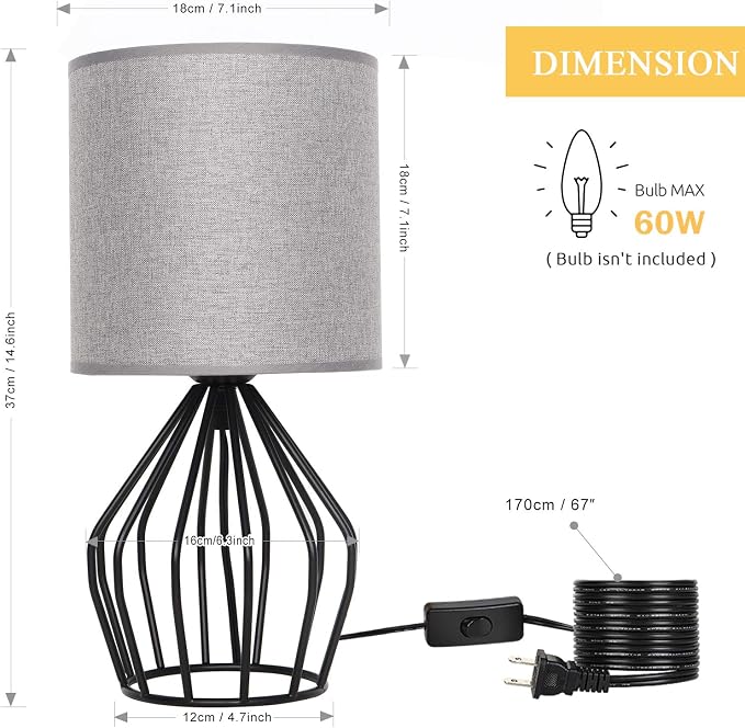 HAITRAL Farmhouse Table Lamp - Image 3
