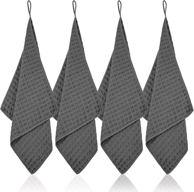 4Pack Waffle Weave Microfiber Towel, 11.8" Barista Towels by Unknown