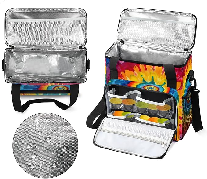 Bohemian Tie Dye Coffee Maker Carring Bag, Large Insulated Storage Organizer - Image 3