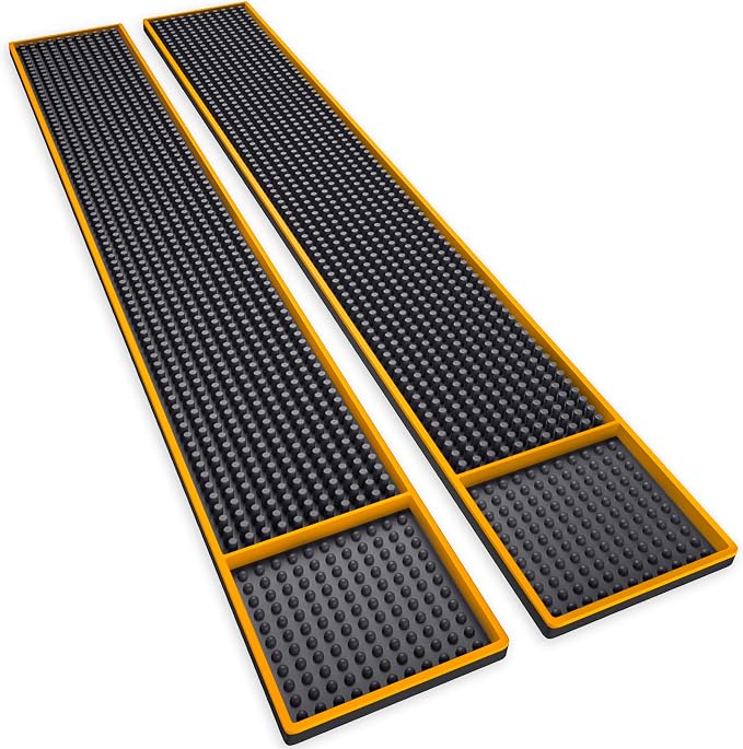 Gold Bar Mats 2 Pack – 24"x3" Slim Rubber Bar Rail & Spill Mat - Image 9