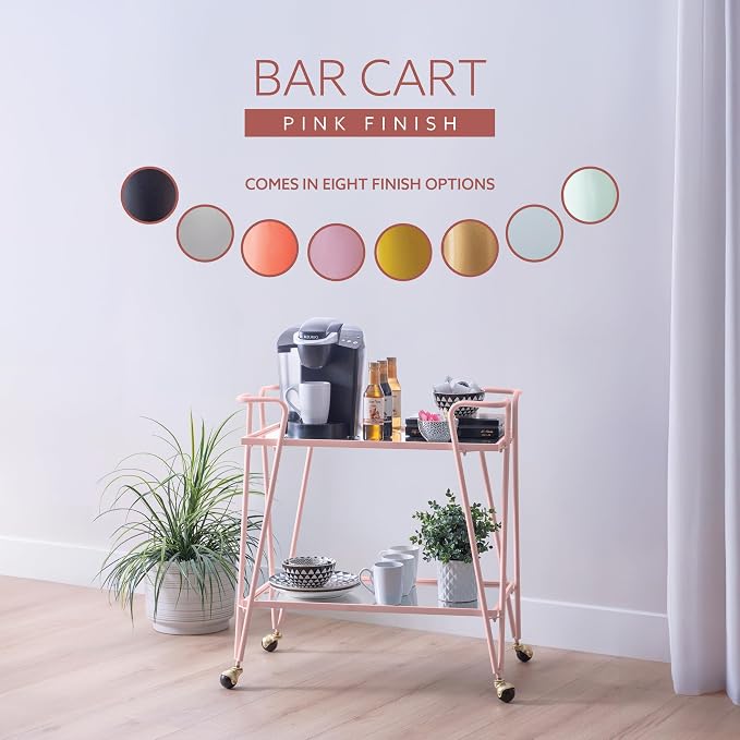 Gina Pink Mid-Century Bar Cart - Image 16