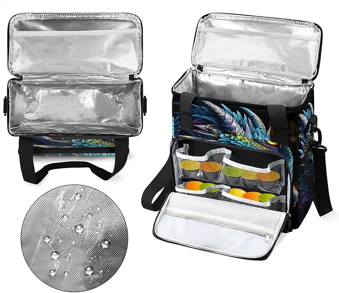Cool Dragon Coffee Maker Carring Bag, Large Insulated Storage Organizer Case - Image 3