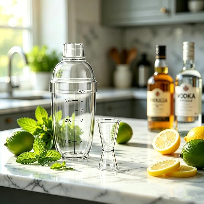 Homestia 2 Pack 350ml Plastic Cocktail Shaker - Image 2