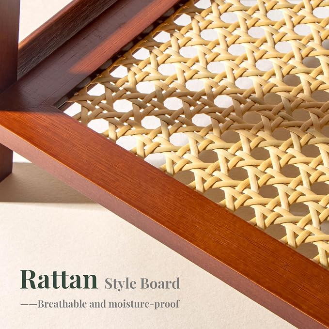 ANBOXIT Rattan-Look Matcha Station Organizer, Countertop Bamboo Tea & Coffee - Image 2