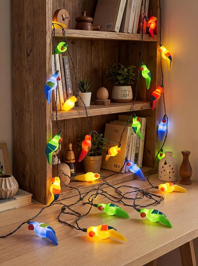 Outdoor Tropical Parrot String Lights Plug in, 8.5Ft Outdoor Hawaiian - Image 5