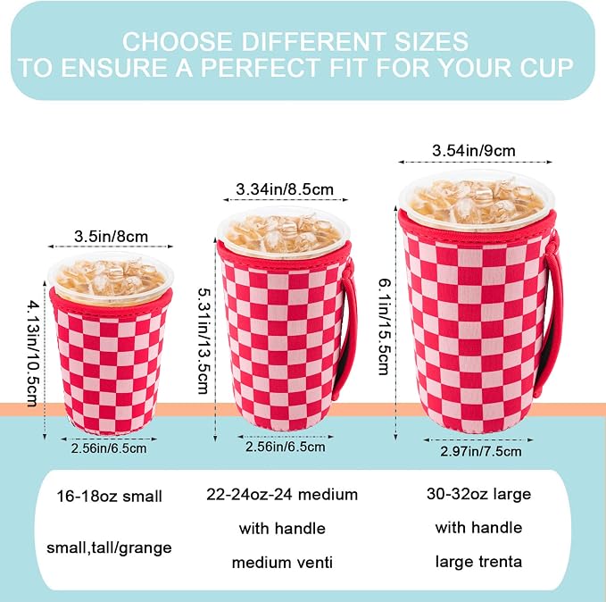 KJQJLY 3 Pack Reusable Iced Coffee Sleeves - Image 2