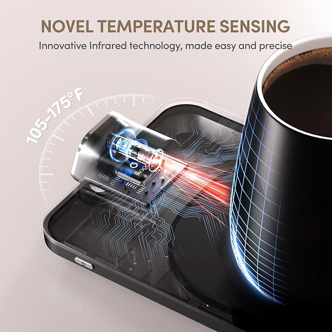 2Pcs Heated Coffee Mug Warmer & IKAGO Mug Set - Image 6