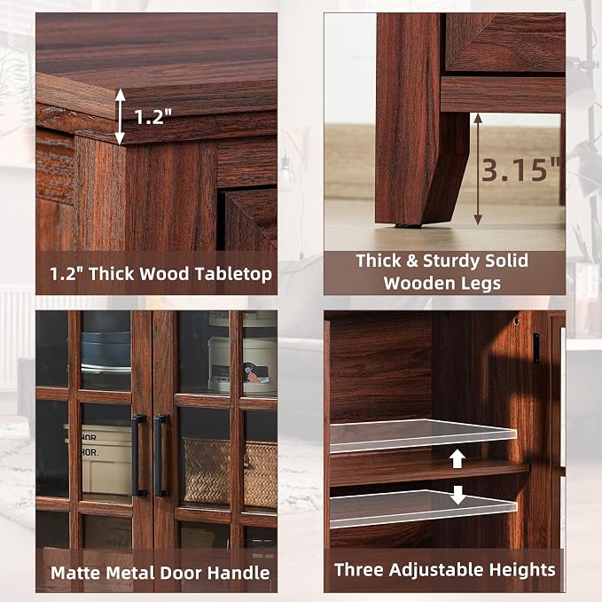 Joaxswe Large Sideboard Buffet Cabinet - Image 6