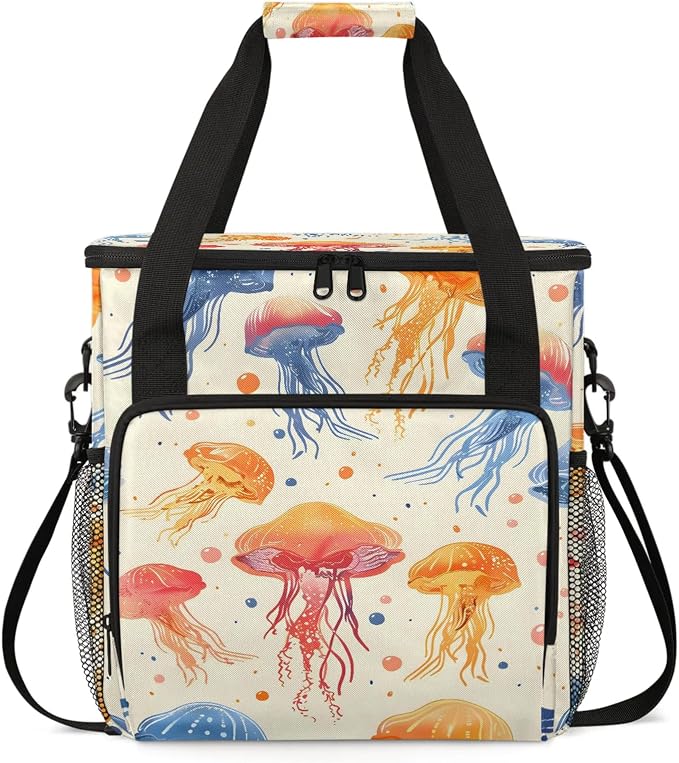 Jellyfish Coffee Maker Carring Bag, Large Insulated Storage Organizer Case Tote by Home