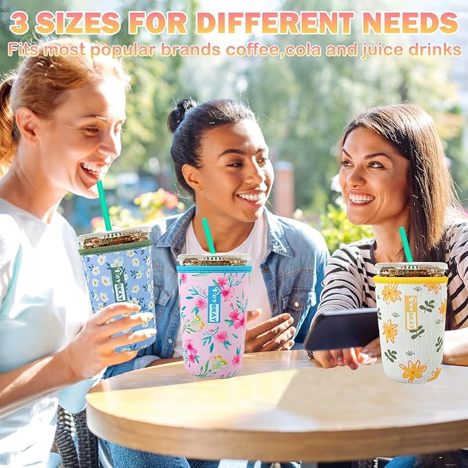HEYSKAY Insulated Coffee Cup Sleeves Reusable Neoprene Universal Iced Coffee - Image 5
