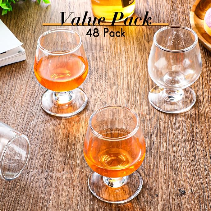 Qunclay 48 Pcs Shot Glasses Cute Cognac Snifter Small Brandy Snifter - Image 4