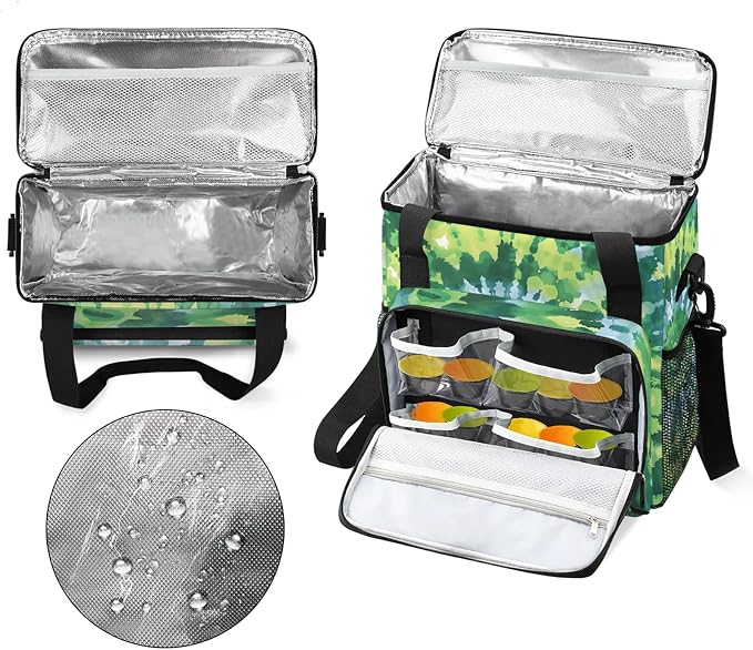 Tie Dye Green Coffee Maker Carring Bag, Large Insulated Storage Organizer Case - Image 3