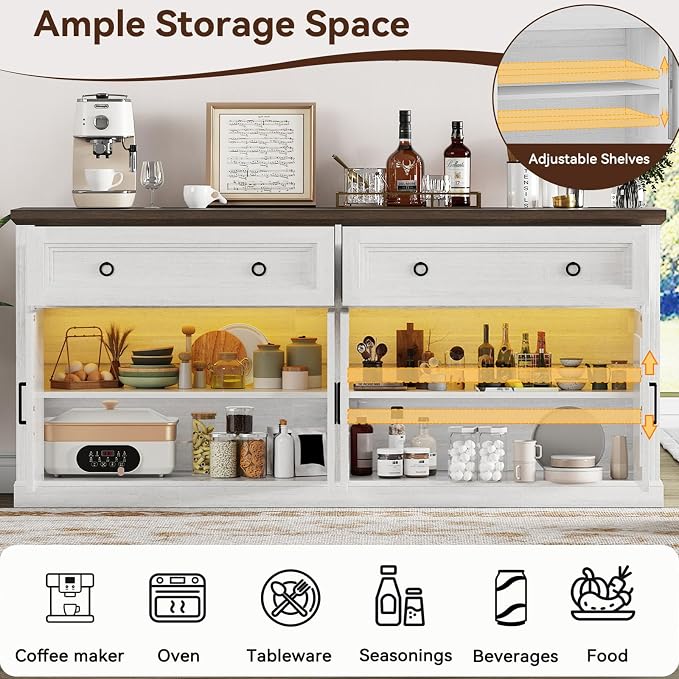 63'' Sideboard Buffet Cabinet - Image 6