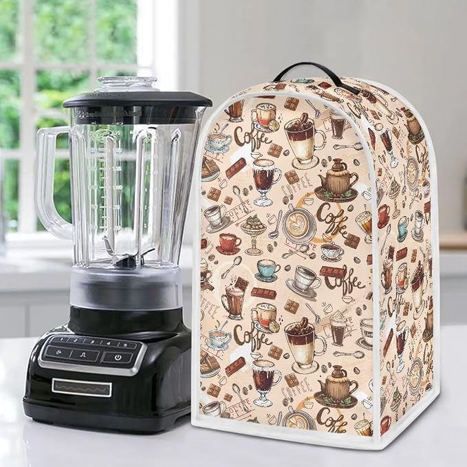 Coffee Design Blender Dust Cover, Anti Fingerprint Polyester Stand Mixer or - Image 5