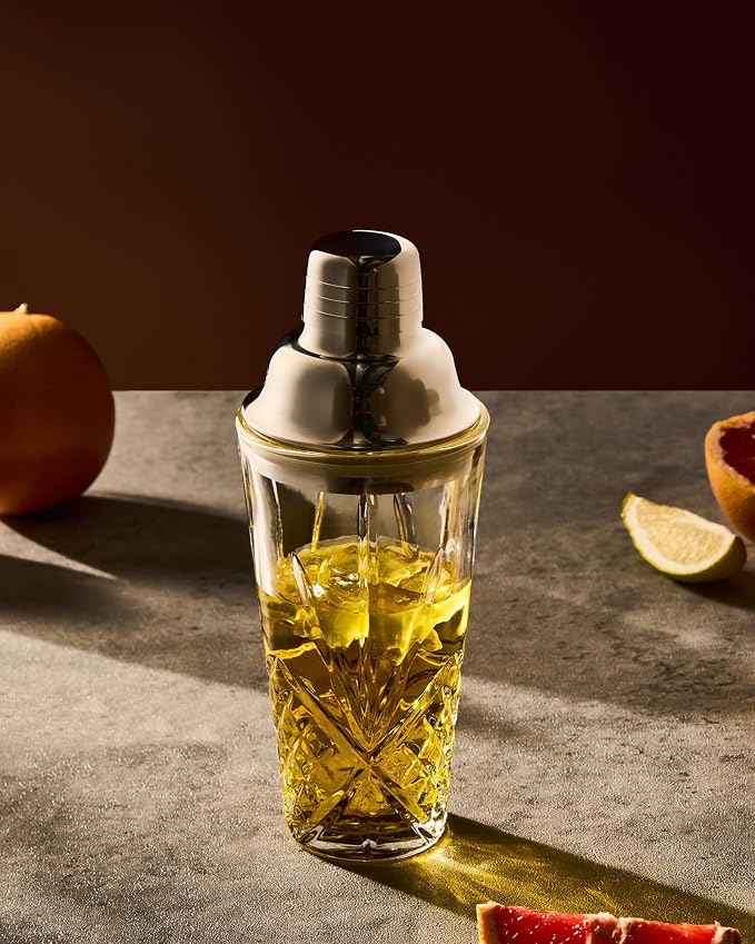 Glass Cocktail Shaker, 15oz Cutting Design - Image 7