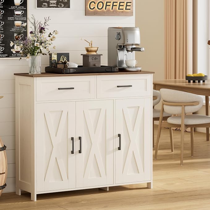 Homhedy Sideboard Buffet Cabinet, Coffee Bar Storage Cabinet by Homhedy