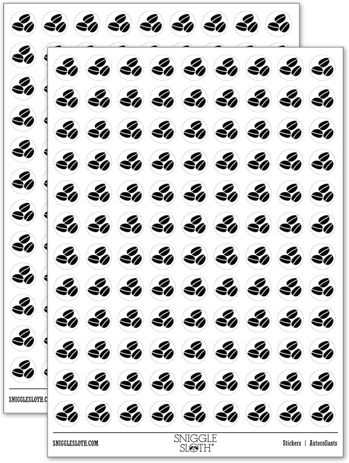 Coffee Beans Trio 200+ Round Stickers by Sniggle+Sloth