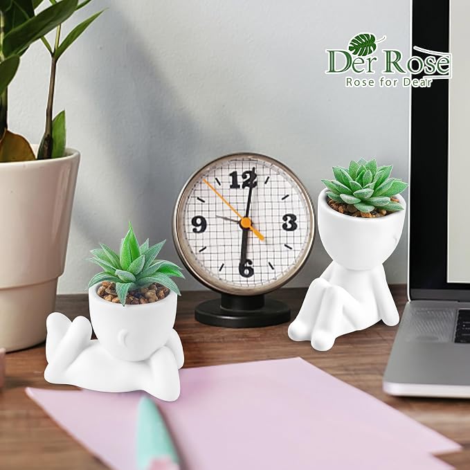 Der Rose Set of 2 Fake Plants Artificial Succulent Plants - Image 5