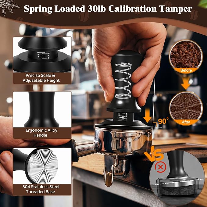 10PCS 51mm Espresso Accessories Kit | 9-in-1 Espresso Tamping Station, - Image 6