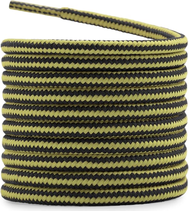 DELELE 2 Pair Round Boot Laces Outdoor Hiking Walking Shoelaces Dual Coloured by DELELE