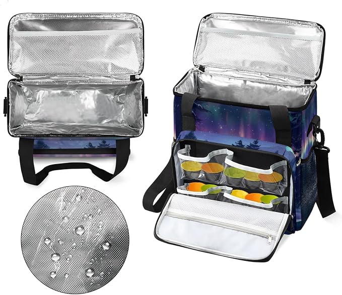 Northern Lights Coffee Maker Carring Bag, Large Insulated Storage Organizer - Image 3