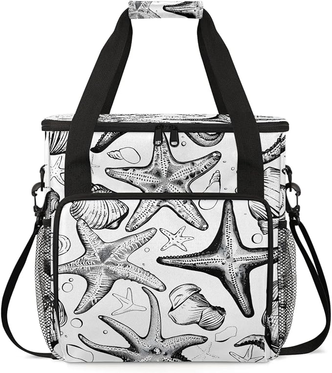 Nautical Starfish Coffee Maker Carring Bag, Large Insulated Storage Organizer by Home