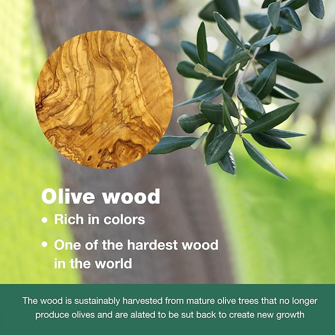 WONDERFUL 100% Natural Olive Wood Long Handle Spoons - Image 5
