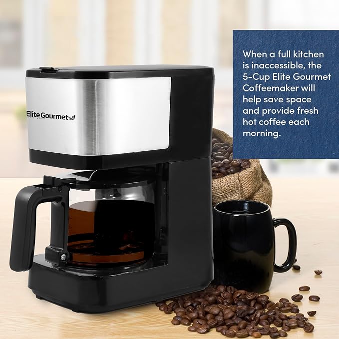 Elite Gourmet EHC9420 Automatic 5-Cup Brew & Drip Coffee Maker - Image 8