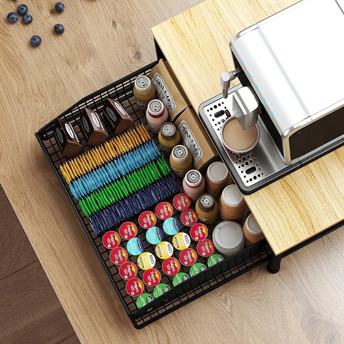 Funecy Coffee Pod Drawer Holder, Coffee Machine Storage Rack, Home Kitchen - Image 5