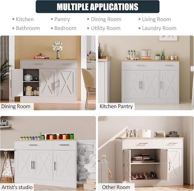 SUNLEI Kitchen Buffet Sideboard Cabinet - Image 5