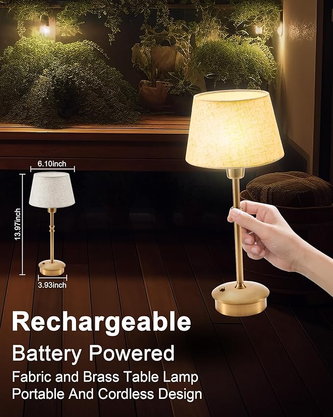 UMEXUS Cordless Lamp Rechargeable Table Lamps, 5000mAh Battery Operated Lights - Image 4