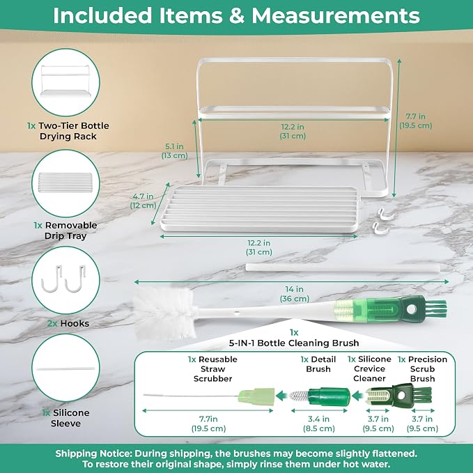 Cup Drying Rack for Counter, Water Bottle Drying Rack for Kitchen Counter - Image 2