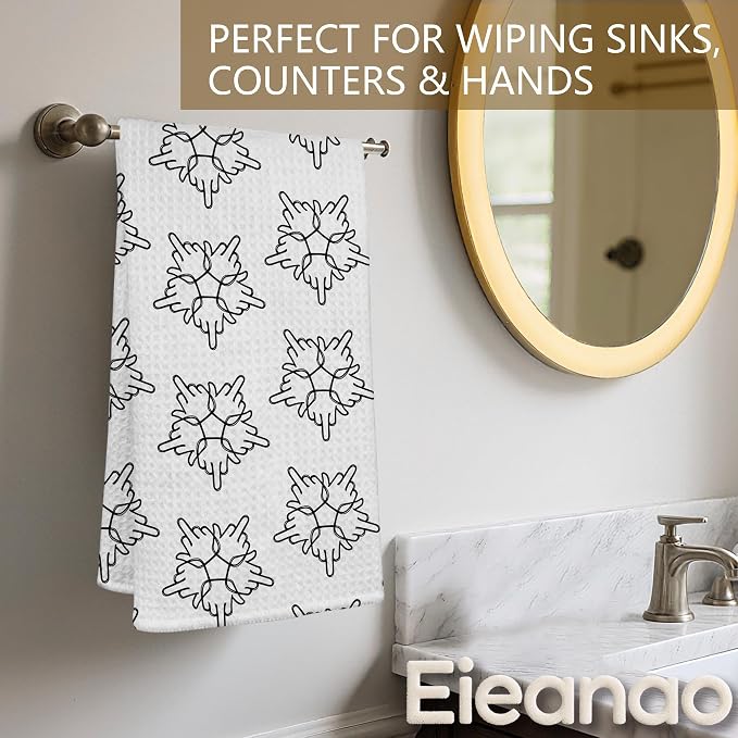 Funny Hidden Message Kitchen Towel, Dark Humor Hand Towel - Image 3