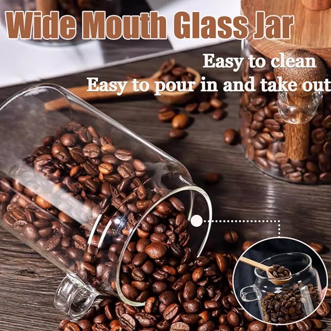 Coriario 24 OZ Glass Jar with Airtight Lid Spoon Clear Glass Storage Jars - Image 5