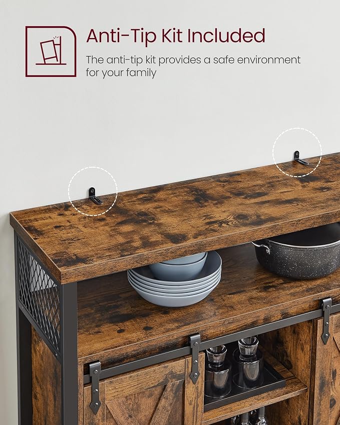 VASAGLE Buffet Cabinet, Coffee Bar Storage Cabinet, Sideboard - Image 7