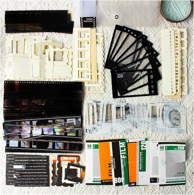 Diuhofart 94Pcs Scrapbooking Supplies Kit, Old Film Strips Photo Frames by Diuhofart