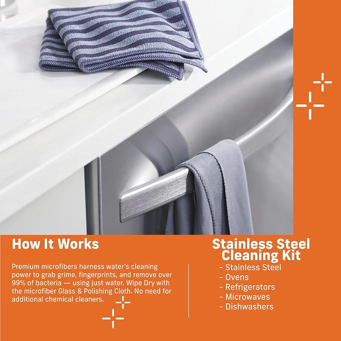 E-Cloth Stainless Steel Microfiber Cleaning Cloth Pack - Image 7