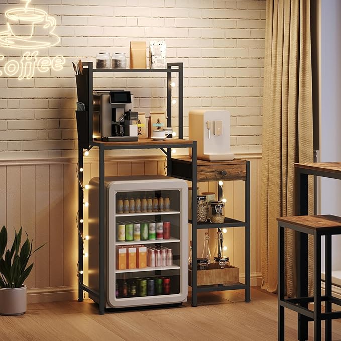 MAHANCRIS Mini Fridge Stand, Bakers Rack by MAHANCRIS