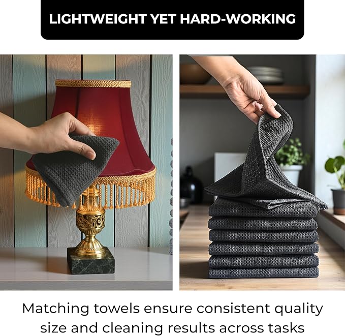 Dark Gray Cotton Cleaning Rags For Housekeeping - Image 6