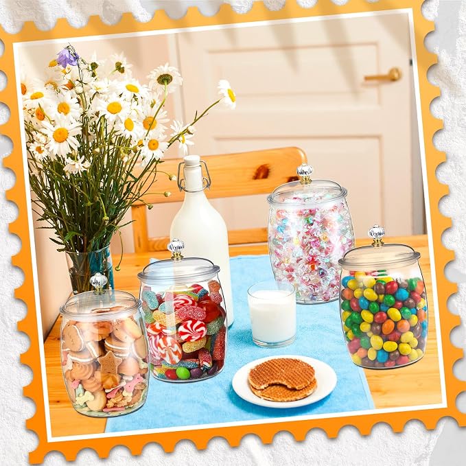 Nuogo 4 Pcs Plastic Candy and Cookie Jars - Image 3